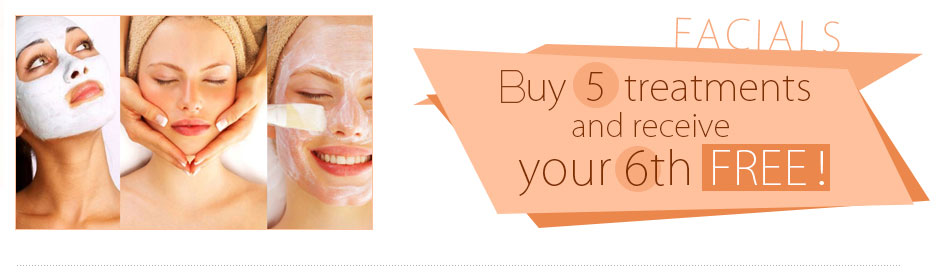Facials: buy 5 treatments and receive your 6th free